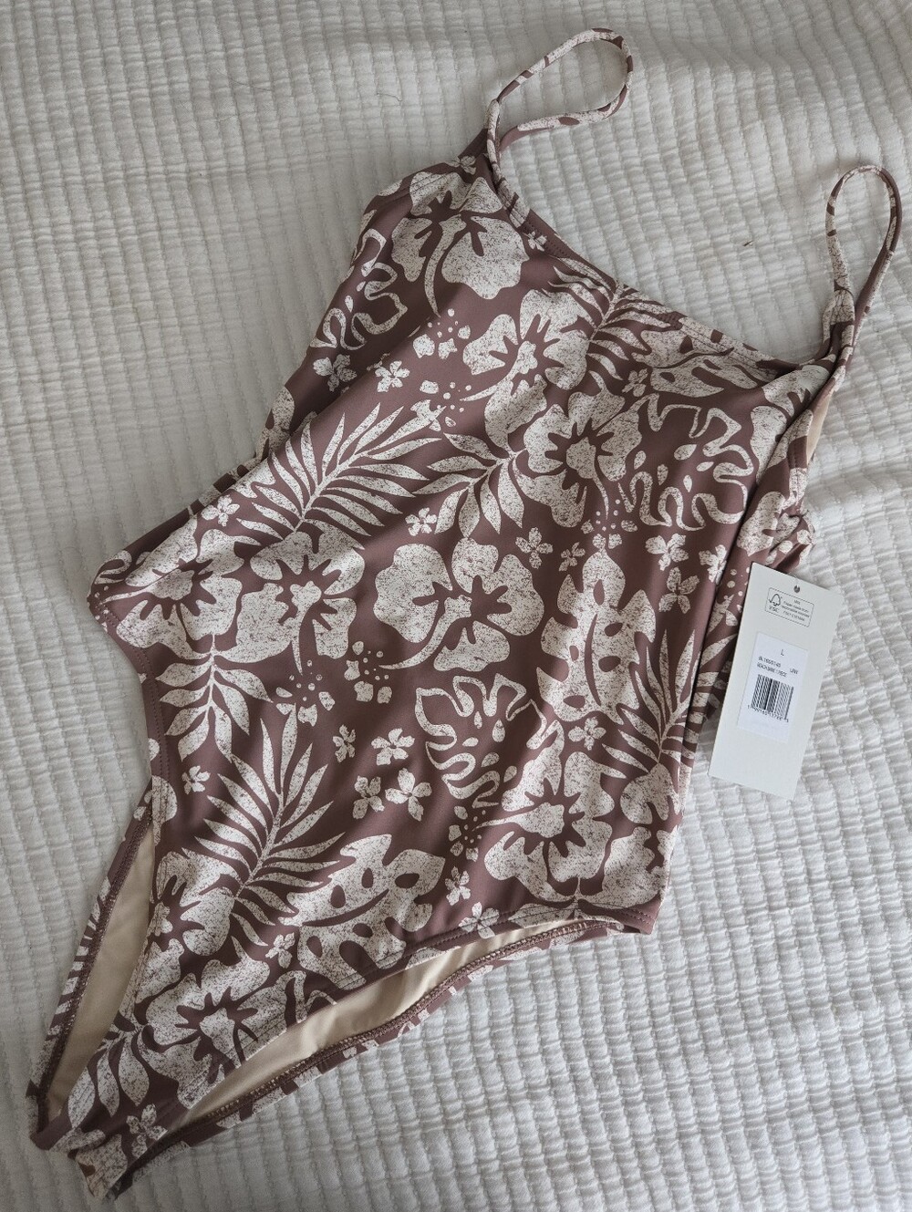 Billabong Womens Beach Babe One Piece Swimsuit Boho Brown Floral NEW